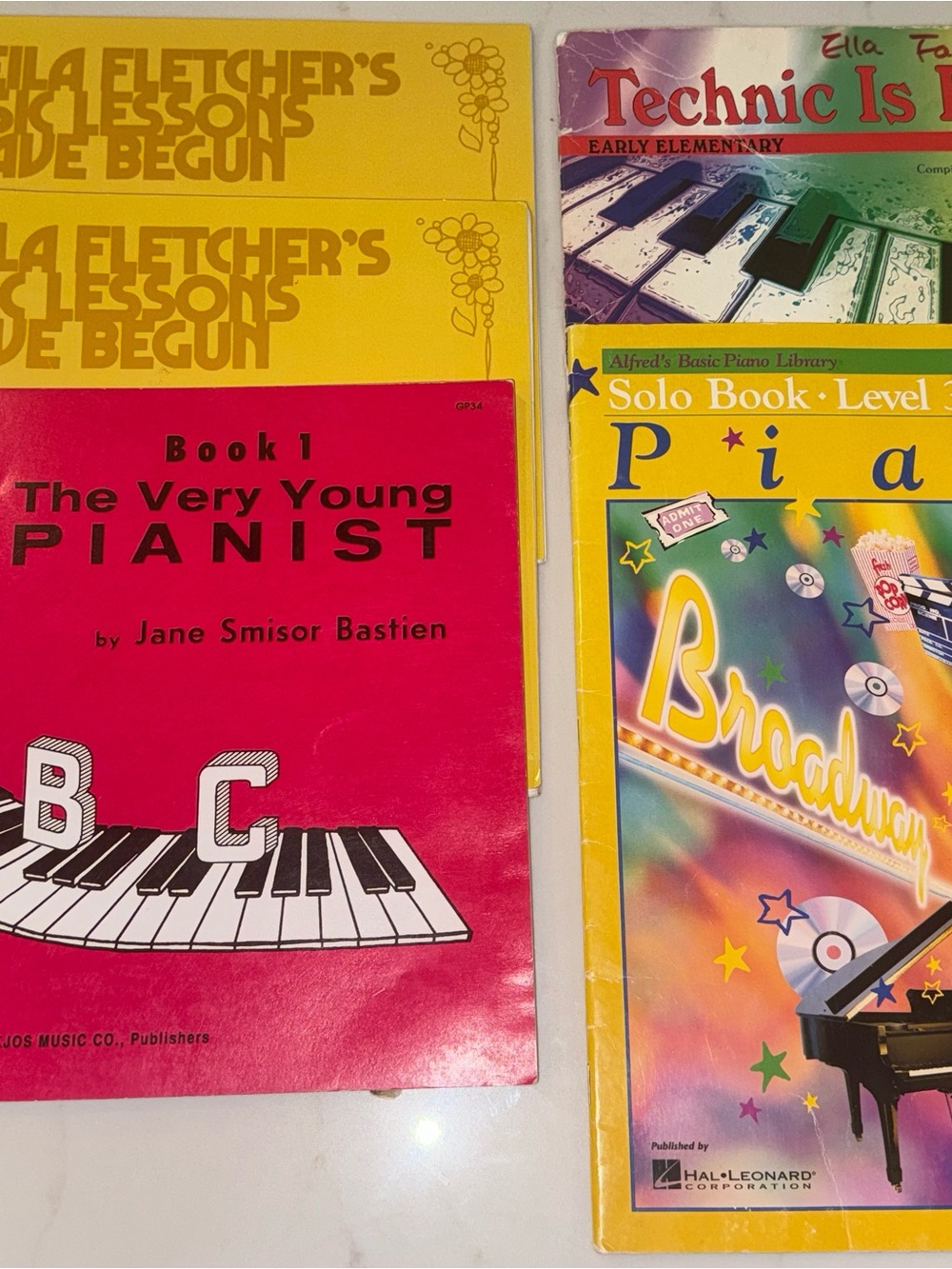 Beginner Piano Lesson Book Bundle Leila Fletcher Bastien Alfred 5 Books